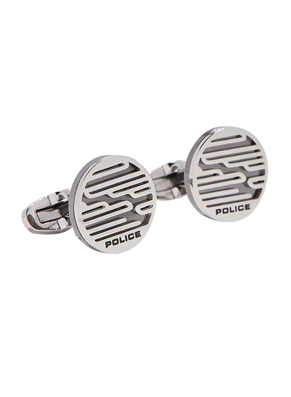 Police Sligo Mens Cufflinks, Stainless Steel, Silver