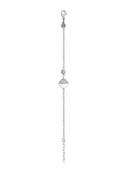 Cerruti 1881 Silver Chain Bracelet for Women, With Ceramic Stone and Swarovski Crystals, Silver