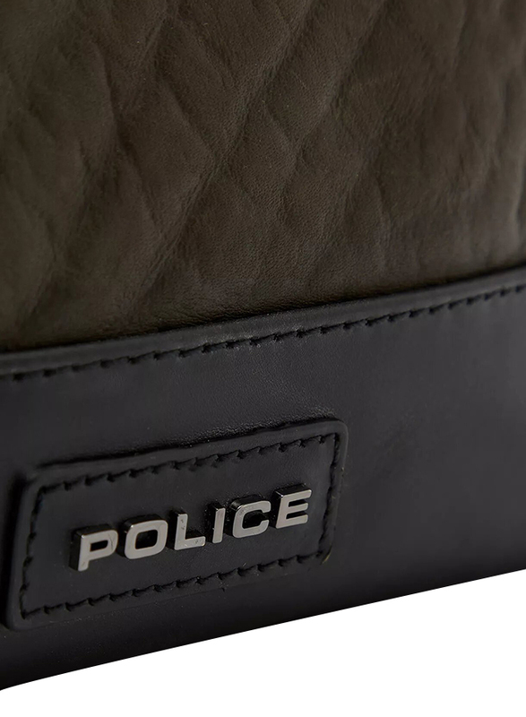 Police Tolerance Leather Toiletry Pouch for Men, Olive