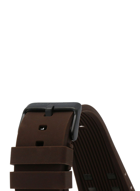 Police Kediri Analog Watch for Men with Silicone Band, Water Resistant with Chronograph, P 15995JSBR-61P, Brown-Gunmetal