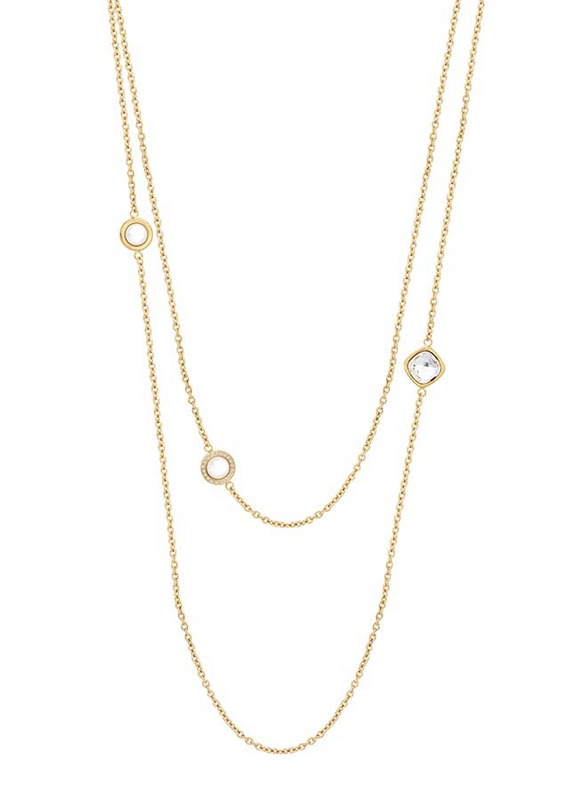 Cerruti 1881 Stainless Steel Charm Necklace with Swarovski Stone for Women, Rose Gold