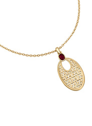 Escada Stainless Steel Pendant Necklace with Swarovski Stone for Women, Gold