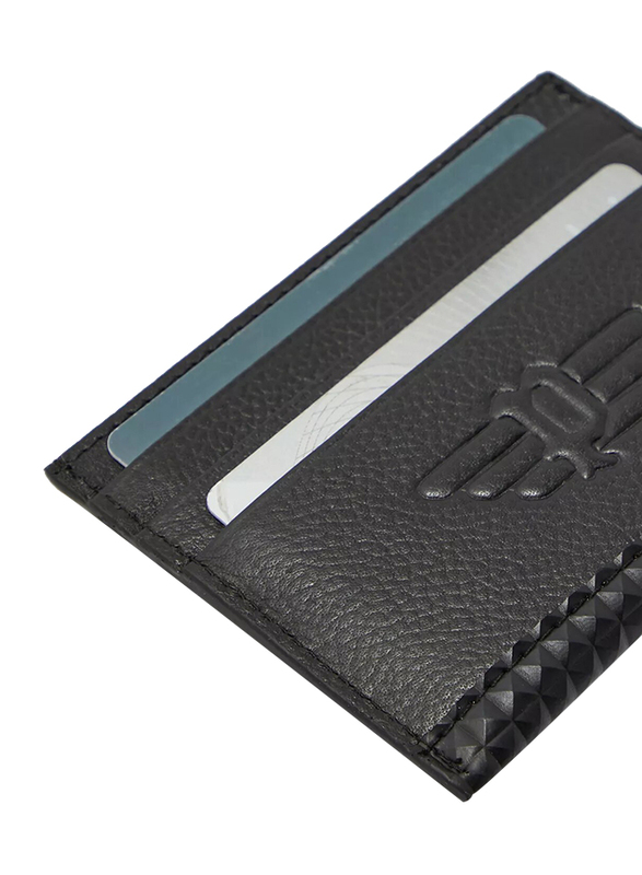 Police Pyramid Leather Smart Wallet for Men, Black
