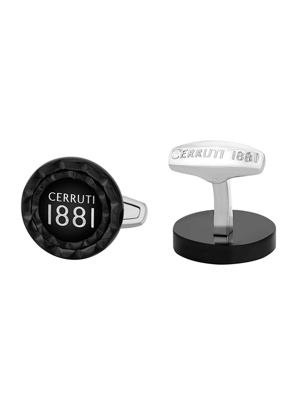 Cerruti 1881 Men's Cufflinks, Stainless Steel, Gold Plated, C CRJ C052001, Black/Silver