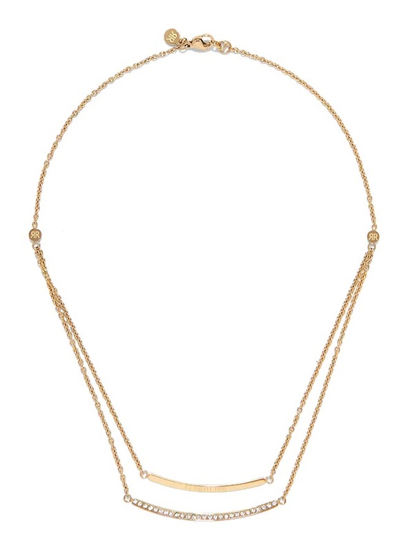 Cerruti 1881 Stainless Steel Multi-Strand/Chain Necklace with Swarovski Stone for Women, Gold