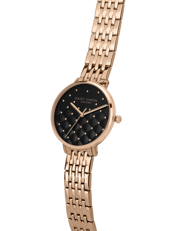 Daisy Dixon Kendall #32 Analog Watch for Women with Stainless Steel Band, Water Resistant, D DD165RGM, Rose Gold-Black