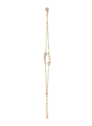Cerruti 1881 Gold Plated Stainless Steel Multi-Chain Bracelet for Women with Diamond Stone, Gold