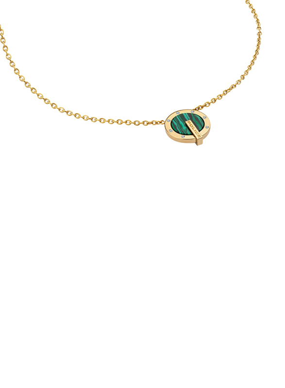Police Incrible Stainless Steel Charm Necklace for Women, Gold