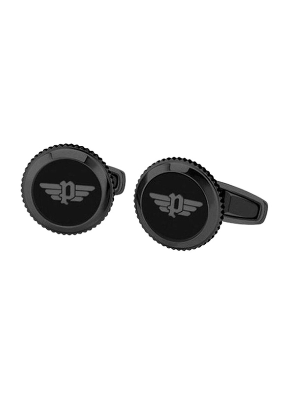Police Ss20 Klevan Mens Cufflinks, Stainless Steel, Black