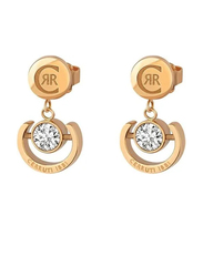 Cerruti 1881 Rose Gold Drop & Dangle Earrings for Women with Diamond Stone, Rose Gold