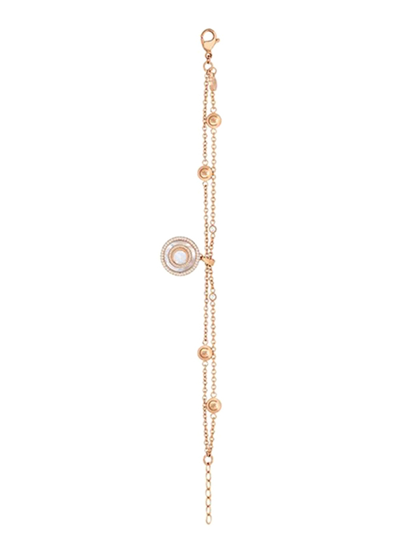 Cerruti 1881 Metal Chain Bracelet with Swarovski Stone for Women, Rose Gold