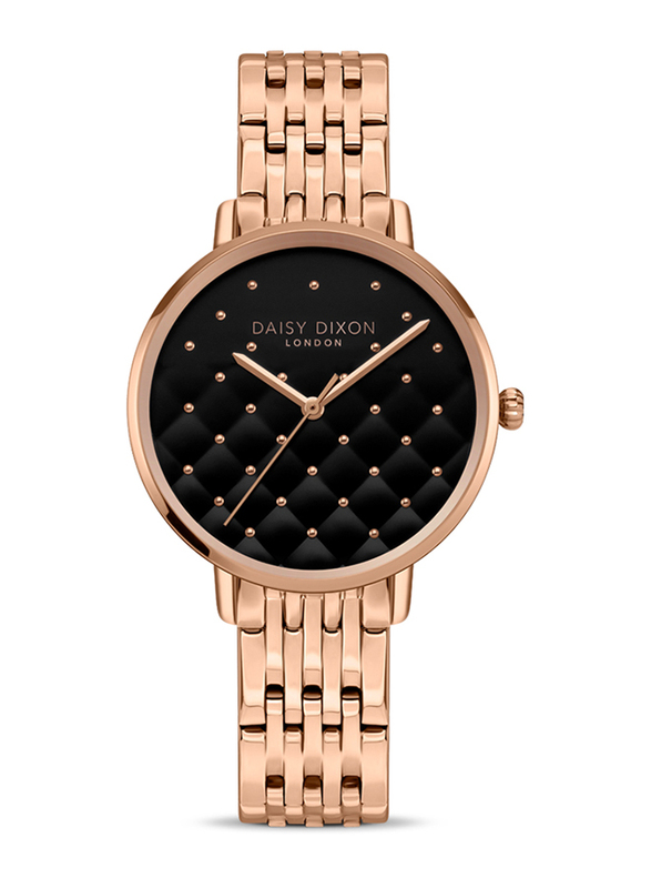 Daisy Dixon Kendall #32 Analog Watch for Women with Stainless Steel Band, Water Resistant, D DD165RGM, Rose Gold-Black