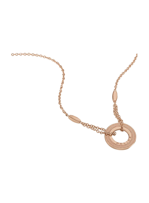 Police Comber Stainless Steel Pendant Necklace for Women, Rose Gold