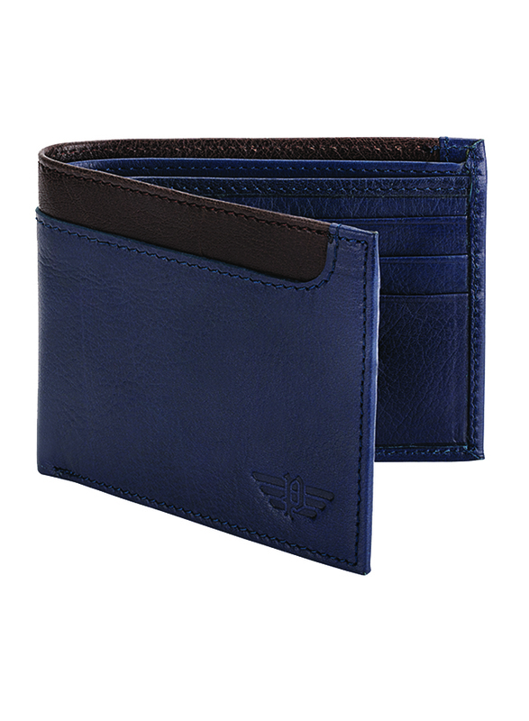 Police Element Leather Bi-Fold Wallet for Men, Blue