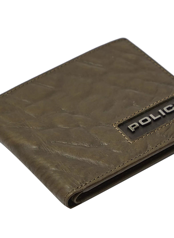 Police Droid Leather Bi-Fold Wallet for Men, Green