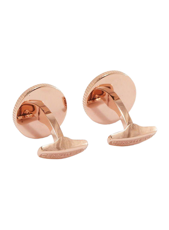 Cerruti 1881 Men's Cufflinks, Stainless Steel, with Brass Plate, Rose Gold/Black