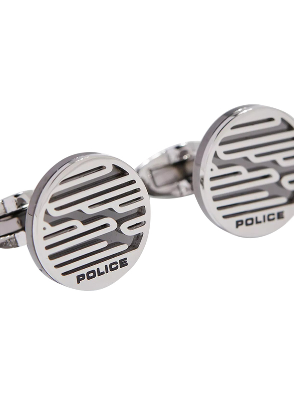 Police Sligo Mens Cufflinks, Stainless Steel, Silver