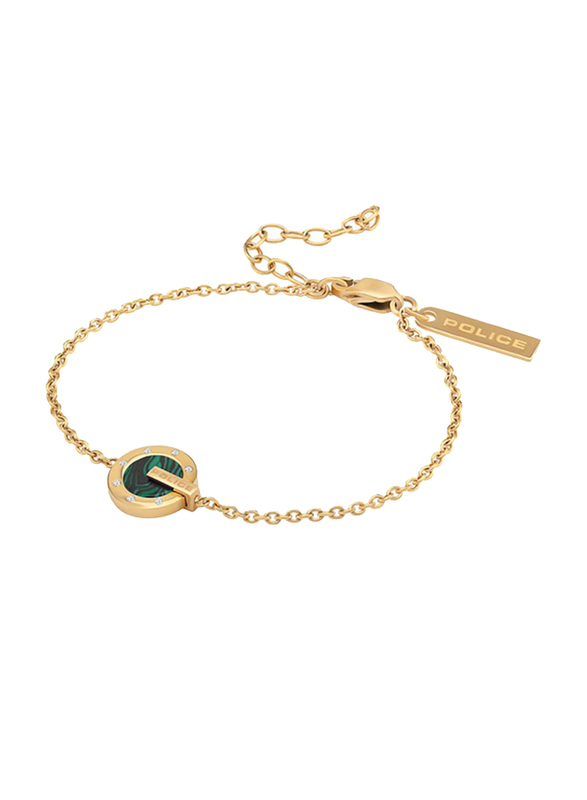 Police Incrible Stainless Steel Charm Necklace for Women, Gold