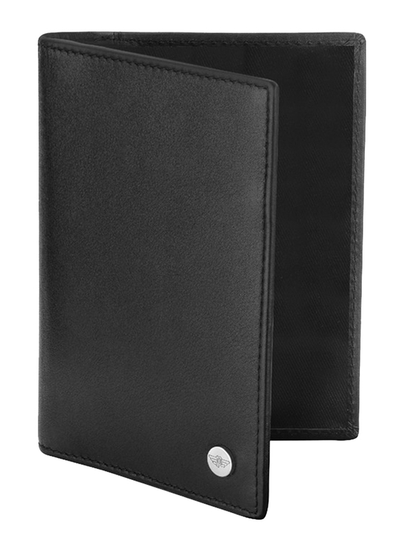 Police Pass Leather Bi-Fold Wallet for Men, PA40114WL, Black
