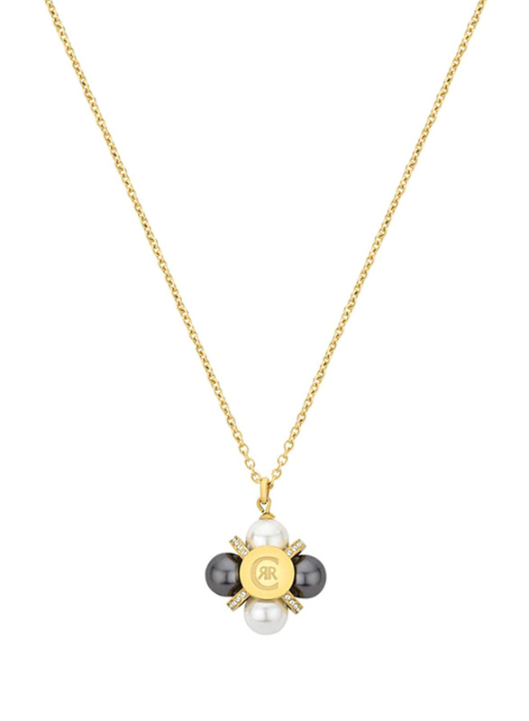 Cerruti 1881 Stainless Steel Pendant Necklace with Pearl - Imitation Stone for Women, Gold
