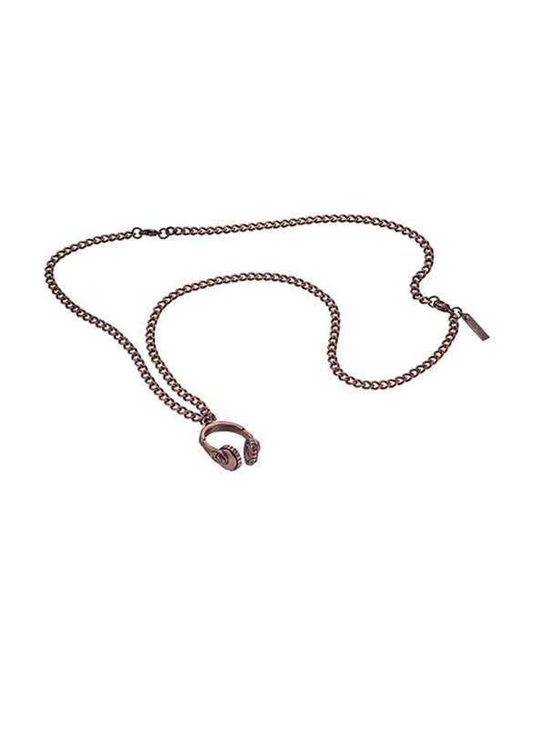 Police Beat Stainless Steel Pendant Necklace for Men, Brown