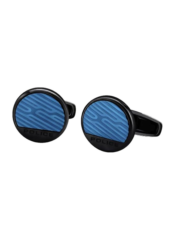 Police Ss20 Alesund Mens Cufflinks, Metal, Blue