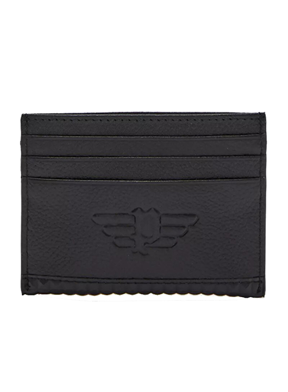 Police Pyramid Leather Smart Wallet for Men, Black