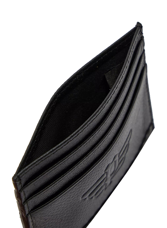 Police Pyramid Leather Smart Wallet for Men, Black