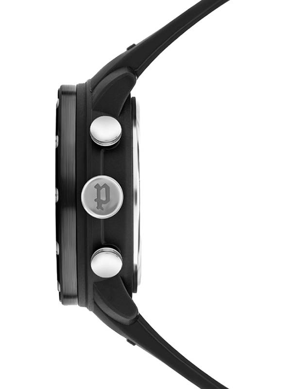 Police Batur Analog/Digital Watch for Men with Silicone Band, Water Resistant, P 16015JPBB-02P, Black
