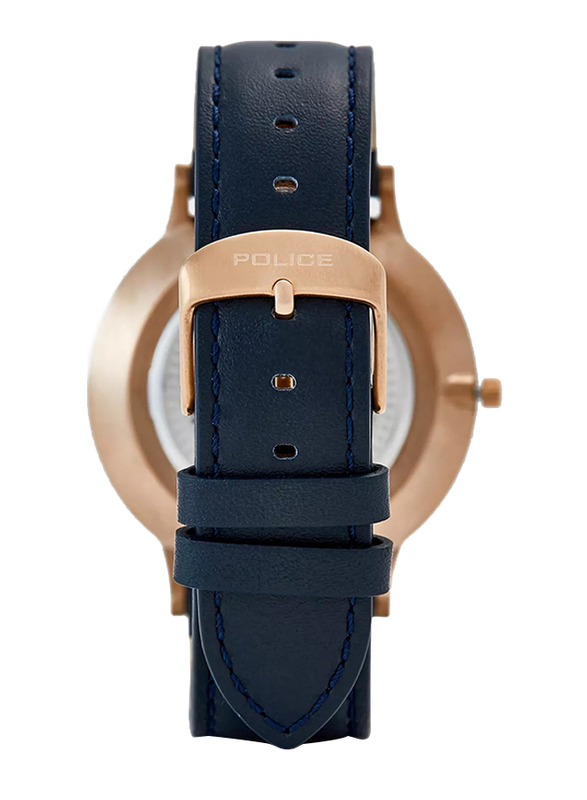 Police Berkeley Analog Watch for Men with Leather Band, Water Resistant and Chronograph, P 15968JSR-03, Black
