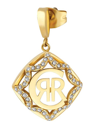 Cerruti 1881 Gold Plated Drop & Dangle Earrings for Women with Diamond Stone, Gold