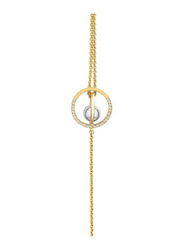 Cerruti 1881 Gold Plated Chain Bracelet for Women with Rhodium Metal Bead, Gold