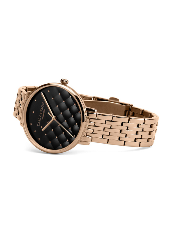 Daisy Dixon Kendall #32 Analog Watch for Women with Stainless Steel Band, Water Resistant, D DD165RGM, Rose Gold-Black