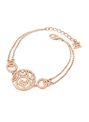 Escada Metal Charm Bracelet with Swarovski Stone for Women, Rose Gold