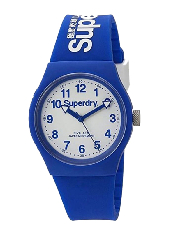 Superdry Urban Analog Rubber Watch for Unisex, Water Resistant, Blue-White, T SDWSYG164U
