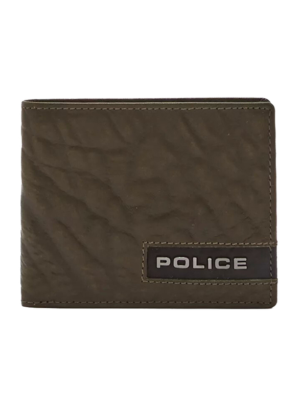 Police Droid Leather Bi-Fold Wallet for Men, Green