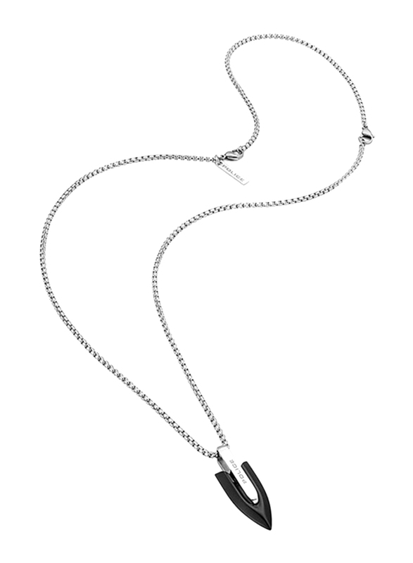 Police Aerohead Stainless Steel Pendant Necklace for Men, Silver
