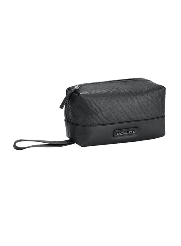 Police Tolerance Leather Toiletry Pouch for Men, Olive