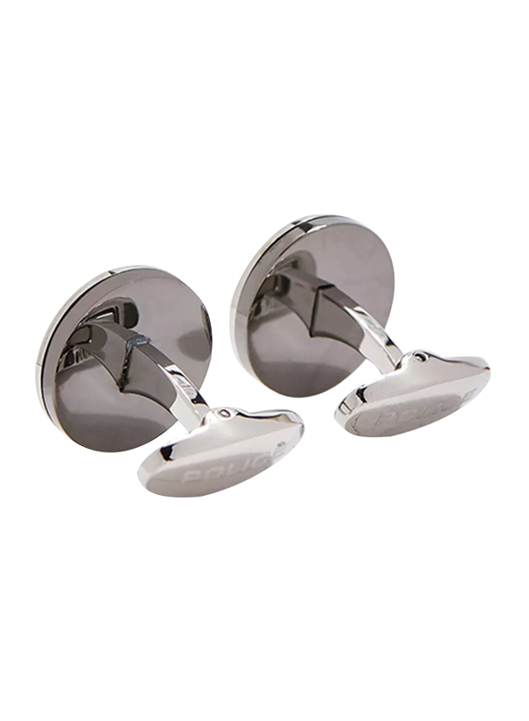 Police Sligo Mens Cufflinks, Stainless Steel, Silver