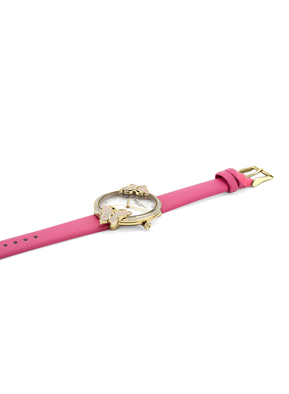Daisy Dixon Kendall #27 Analog Watch for Women with Leather Band, Water Resistant, D DD162PG, Pink-White