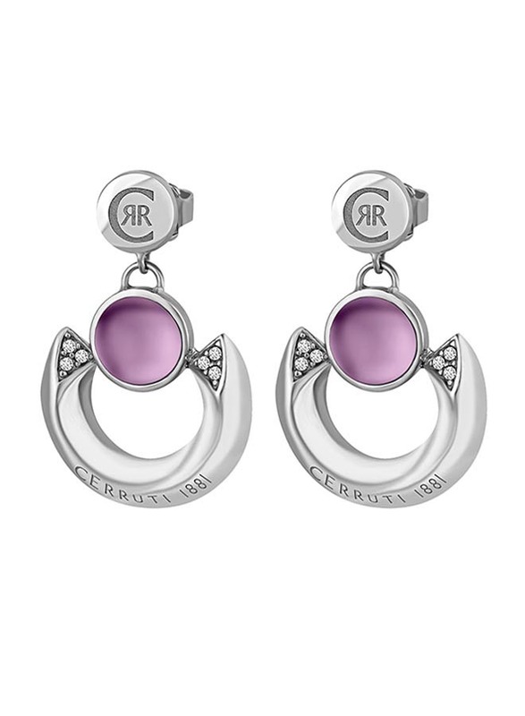 Cerruti 1881 Silver Drop & Dangle Earrings for Women with Beads Stone, Silver