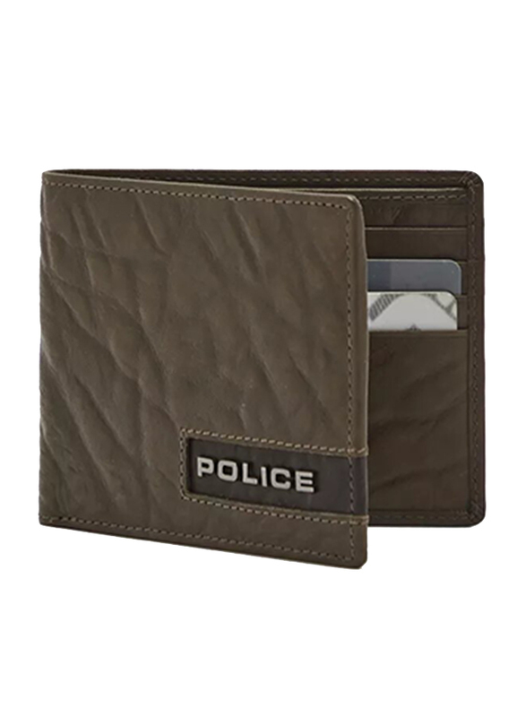 Police Droid Leather Bi-Fold Wallet for Men, Green