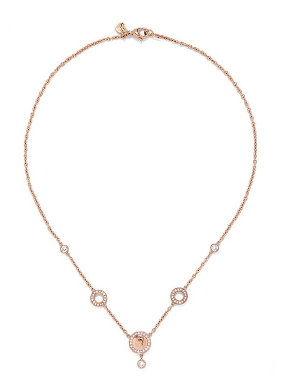 Cerruti 1881 Stainless Steel Pendant Necklace with Swarovski Stone for Women, Rose Gold