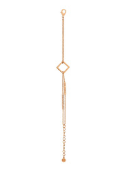 Cerruti 1881 Rose Gold Plated Stainless Steel Double Chain Bracelet for Women with Diamond Stone, Rose Gold