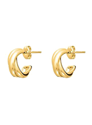 Agatha Brass Mini Hoop Earrings for Women, Gold