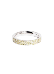 Apm Monaco 925 Sterling Silver Midi Ring for Women with Cubic Zirconia Stone, Yellow, EU 44