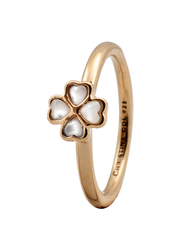 Christina Design London Gold Plated Sterling Silver Fashion Ring for Women with Foursome Pearl Stone, Gold, EU 53