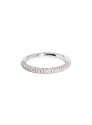Apm Monaco 925 Sterling Silver Fashion Ring for Women with Cubic Zirconia Stone, Silver, EU 56