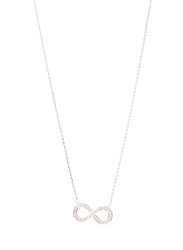 Infinity Jewels Silver Plated Chain Necklace for Women, with Infinity Design Pendant, Silver