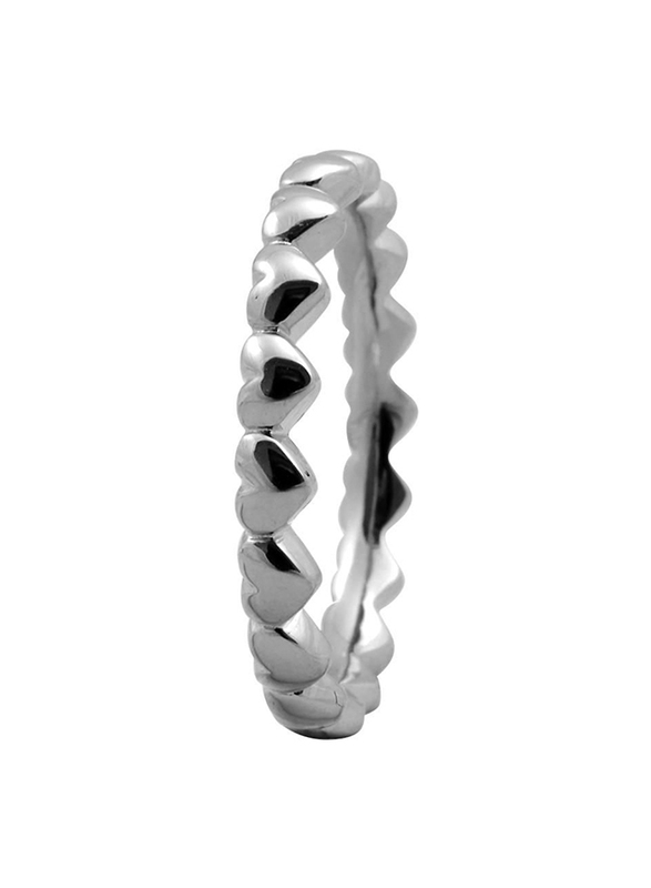 Christina Design London Sterling Silver Million Love Heart Shape Fashion Ring for Women, Silver, EU 49